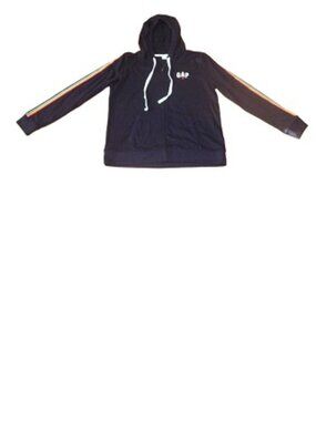 GAP Rainbow Hoodie Women's Size L Women's Full Zip Retro Navy Blue PRIDE MONTH!